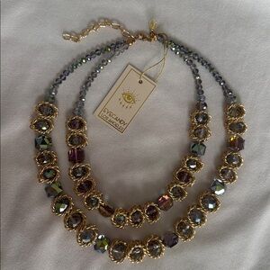 Elegant Gold and Purple Beaded Necklace